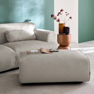 Pouf, repose-pieds pour canapé 3 places Wallas velours côtelé WALLAS