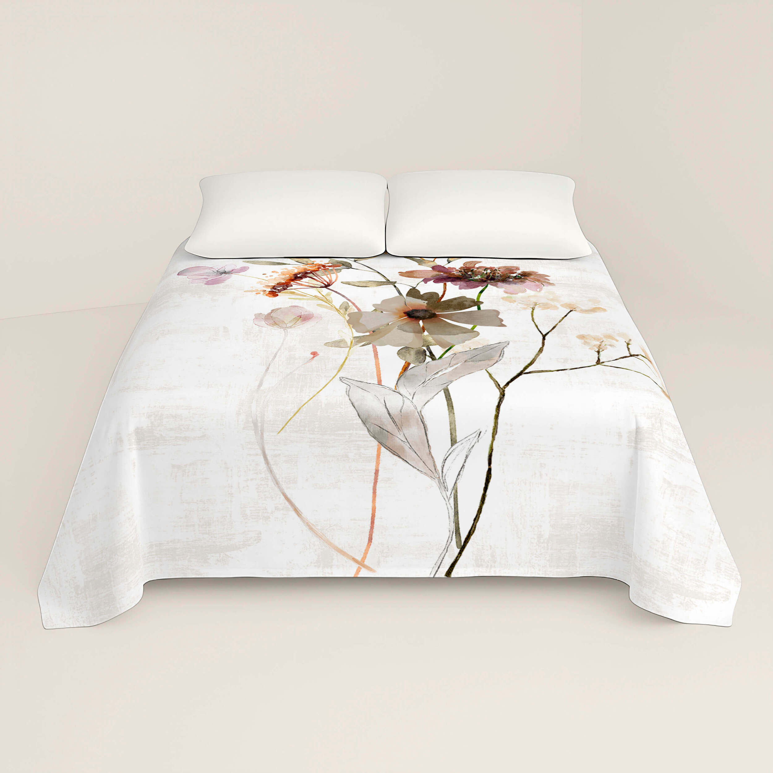 Juego de Sábanas Estampadas - 100% Algodón - Incluye 1 o 2 Fundas de Almohada + 1 Sábana Bajera - Laurie