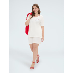 Fiorella Rubino - T-shirt in cotone con stampa e lettering - Bianco