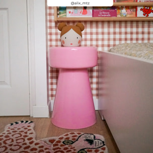 Table d'appoint ronde en métal rose D30 cm - Athéna