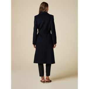 Oltre - Long coat with belt - Azul