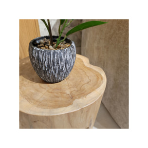 Table d'appoint ronde en racine de bois de teck massif - SUZANA