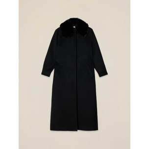 Oltre - Cappotto lungo misto lana - Nero