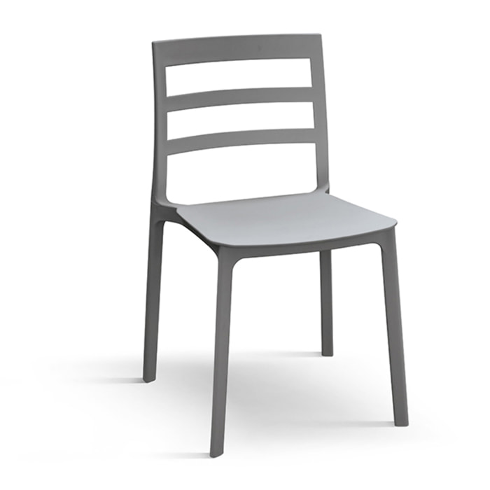 Set di 4 sedie MALAGA in polipropilene grigio