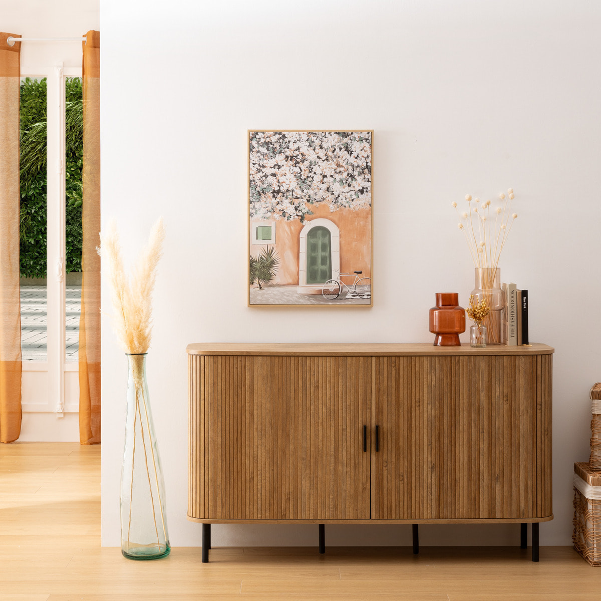 Toile imprimée "Yeli" - bois - 50x70 cm