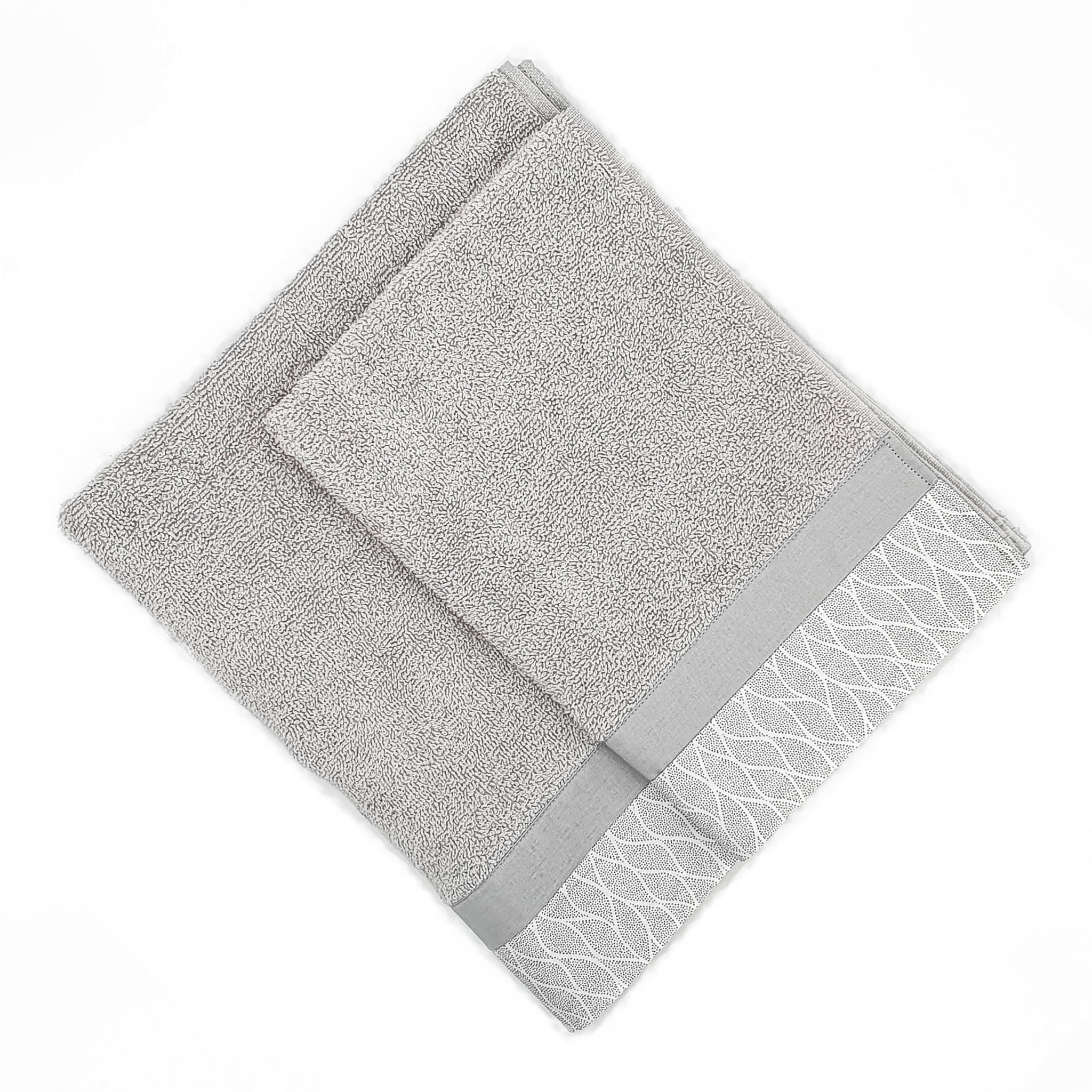 Set Spugna VENTOTENE 2 Pezzi: Viso+Ospite - Grigio - 450 gr/m² - Puro Cotone