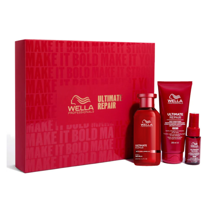 WELLA PROFESSIONALS Set Cofanetto Ultimate Repair Shampoo 250ml + Conditioner 200ml + Miracle Hair 30ml
