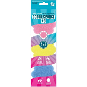 Eponge magique JE CHERCHE UNE IDEE EPONGE SCRUB FLEUR X3 M24