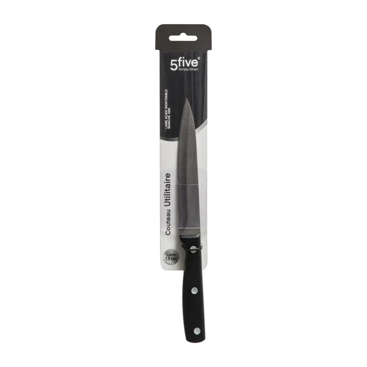 Couteau utilitaire inox "Essentiel Black" lame 13cm