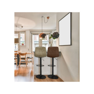 Tabouret de bar capitonné avec pied en métal - AGATHE