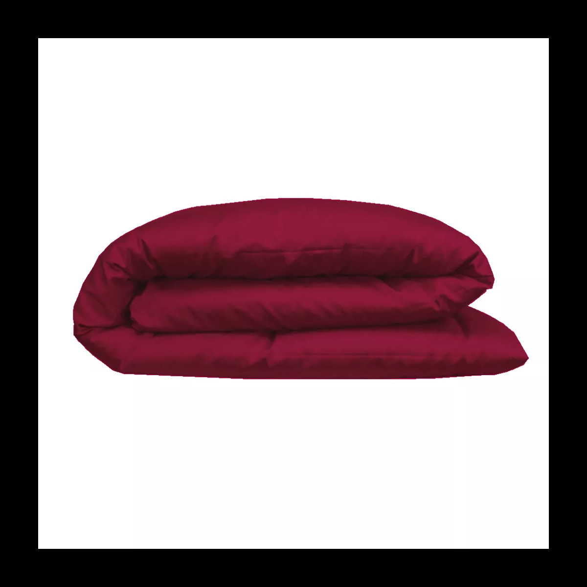 Housse de couette satin de coton uni rouge Ava uni dahlia
