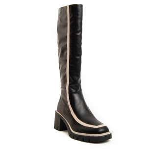 Bota De Tacón - Negro - Altura: 6 Cm