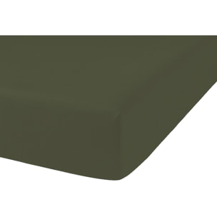 DRAP HOUSSE 2 PERS 140x190 percale de Coton - PERCALE KAKI