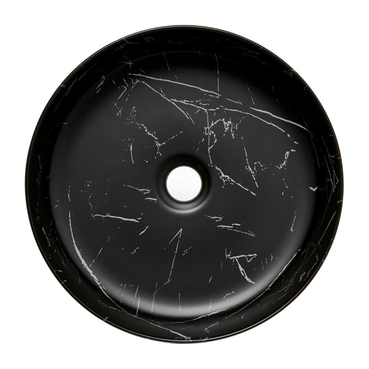 SAT Infinitio Design lavabo à poser 39x39 cm noir mat sans trou pour robinet (SATINF3939MRBKM)