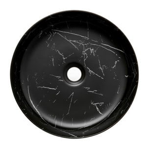 SAT Infinitio Design lavabo à poser 39x39 cm noir mat sans trou pour robinet (SATINF3939MRBKM)