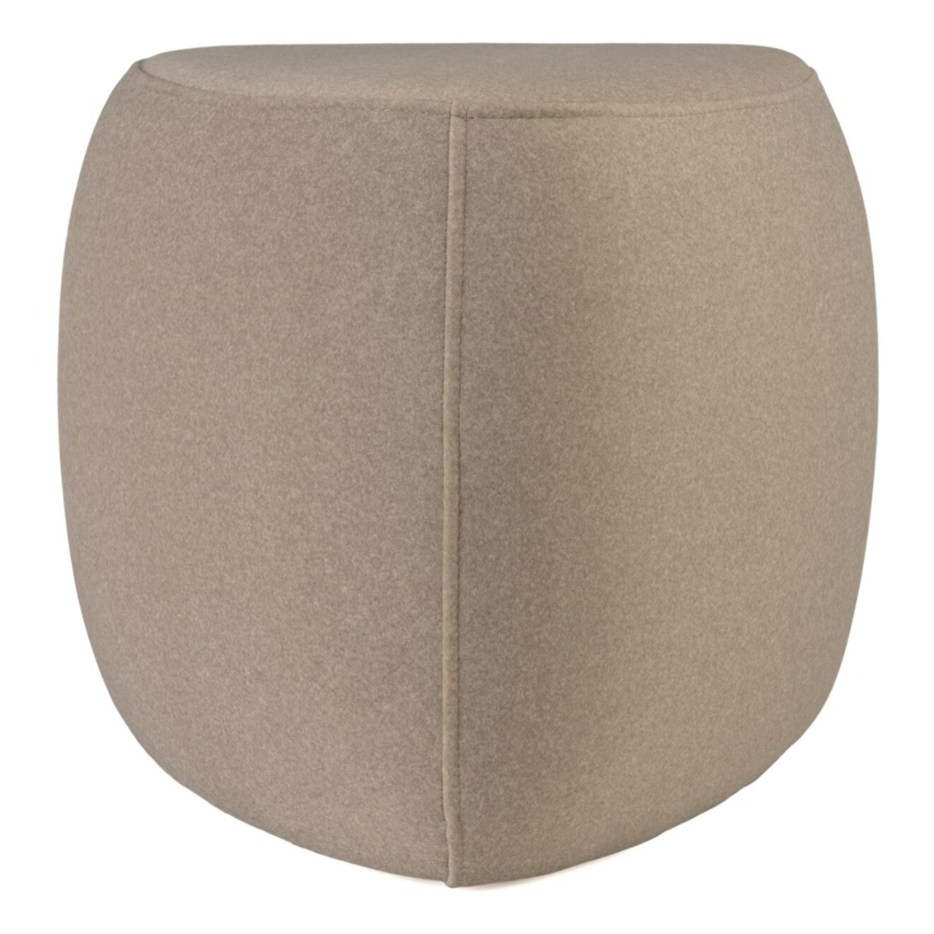 LEOPOLD - Pouf forme galet n°1 en tissu effet velours beige foncé