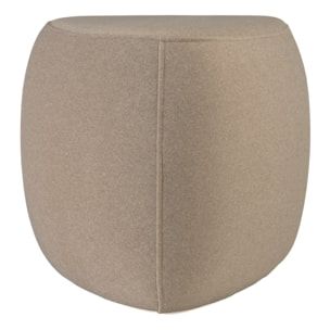 LEOPOLD - Pouf forme galet n°1 en tissu effet velours beige foncé