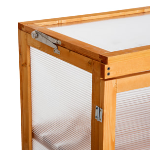 Invernadero Jardín de Madera Policarbonato 3 Pisos con Tapa Abatible 76x47x110cm