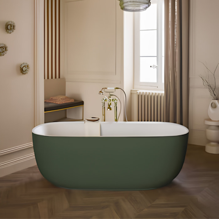 Baignoire îlot 170 x 80 cm Bastille Laque satinée Kaki