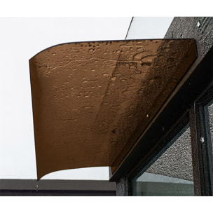 Ame - Set 3 Pensiline Tettoia da Esterno 153x35,5 cm in Policarbonato Fumè