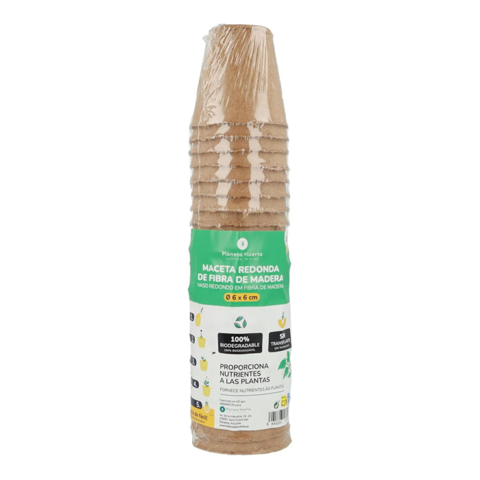 Maceta Semillero biodegradable Planeta Huerto 24 uds