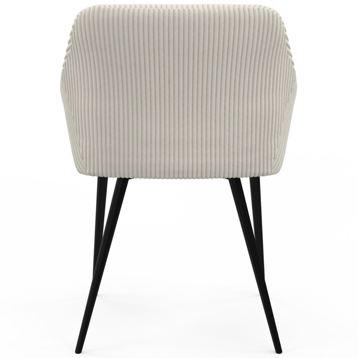 Chaises Jenny velours côtelé crème pieds métal - lot de 2