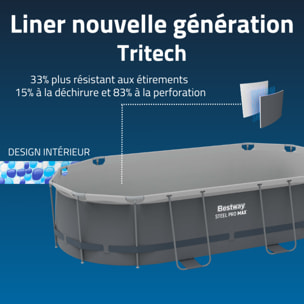 Bestway Piscine hors sol - Ovale - Steel Pro Max - 305 x 200 x 84 cm