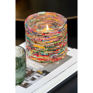 J-Line bougeoir Perles - verre - rose/or - medium