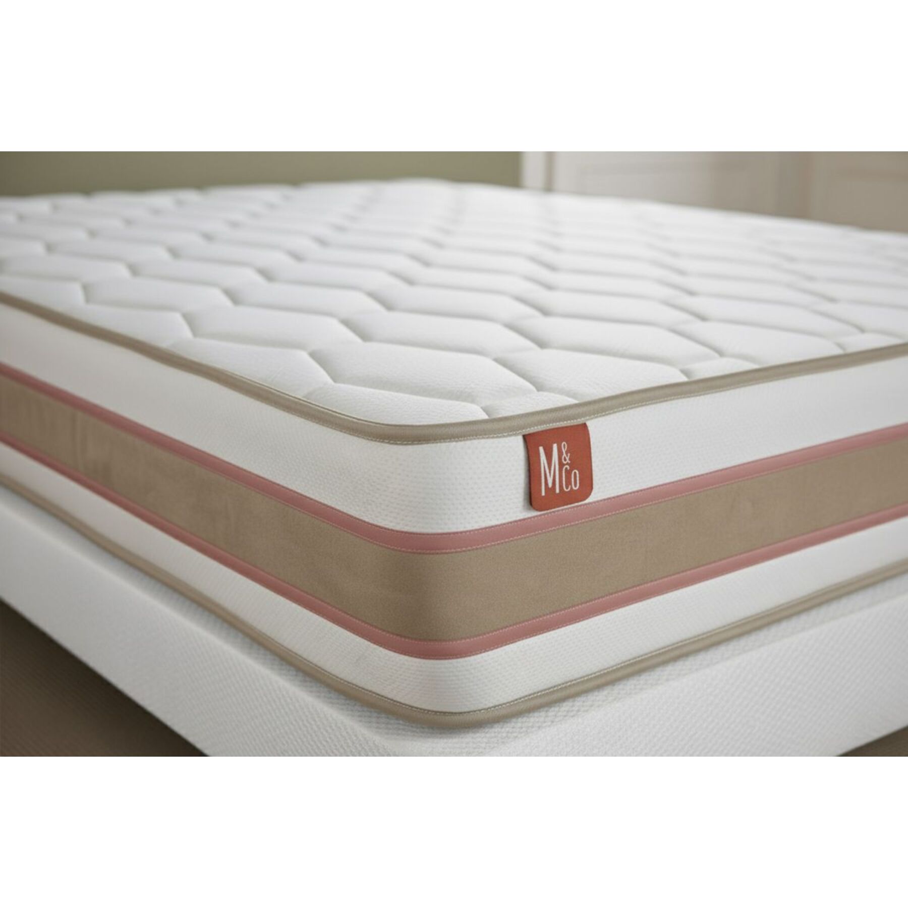 Ensemble - Matelas Ressorts ensachés et mémoire de forme 26cm d'épaisseur - 5 zones de confort - Confort équilibré - Sommier tapissier en kit - 2 places
