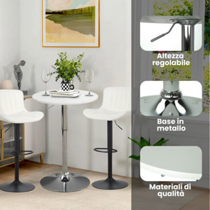 Tavolino da bar alto tondo bianco - Leon