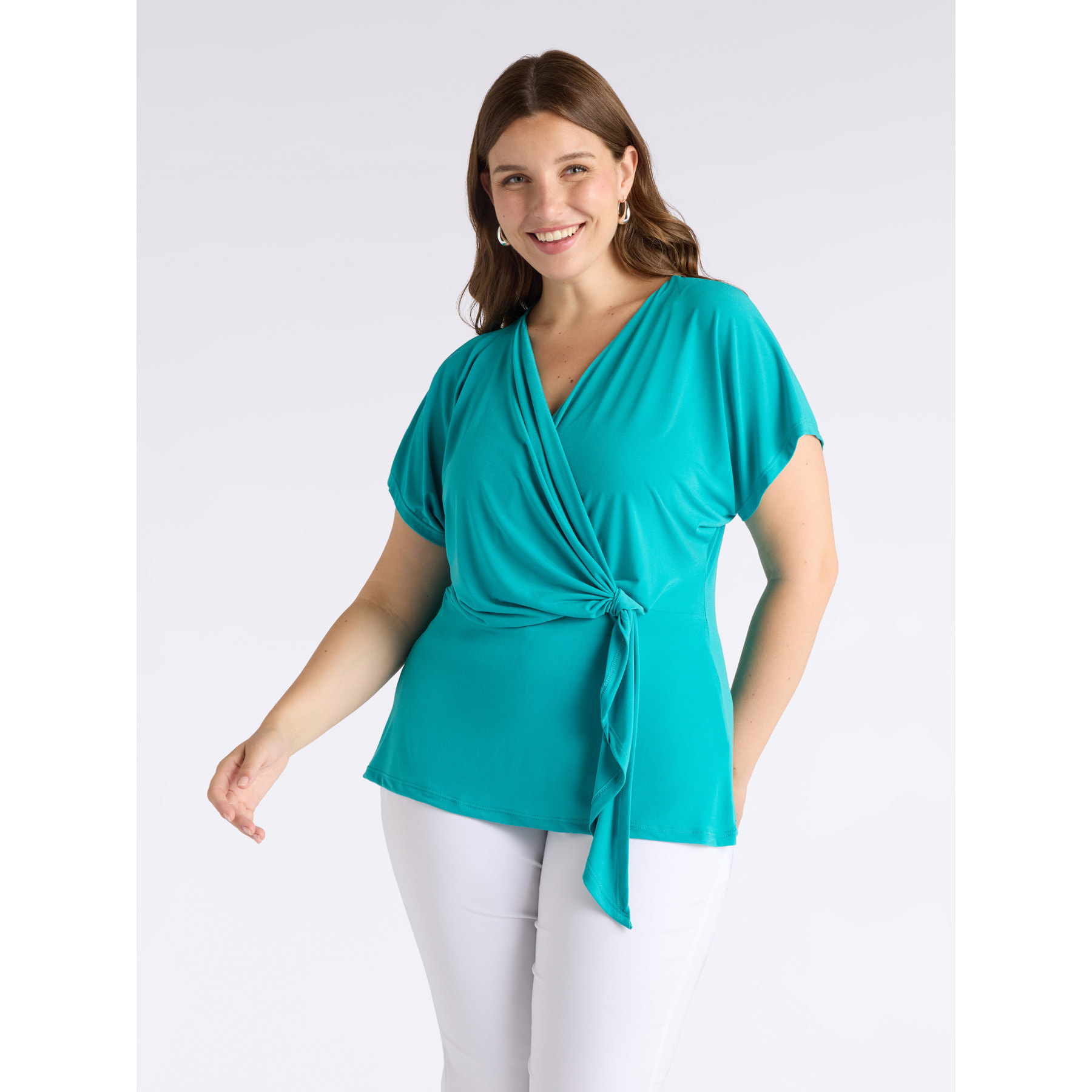 Fiorella Rubino - Camiseta cruzada - Green Water