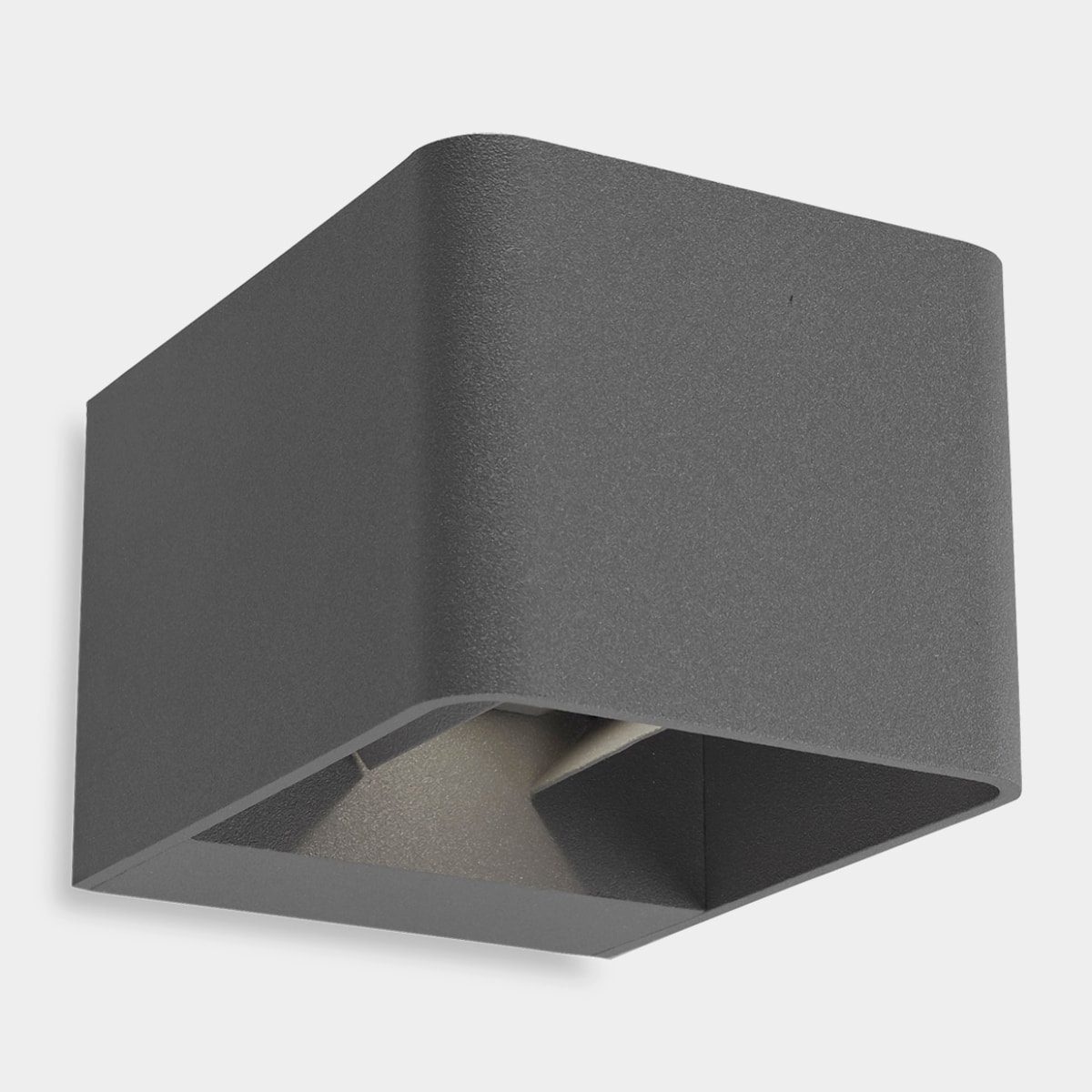 LEDS C4 Aplique IP65 Wilson Square LED 10.2 Blanco cálido - 2700K ON-OFF Gris urbano 623lm