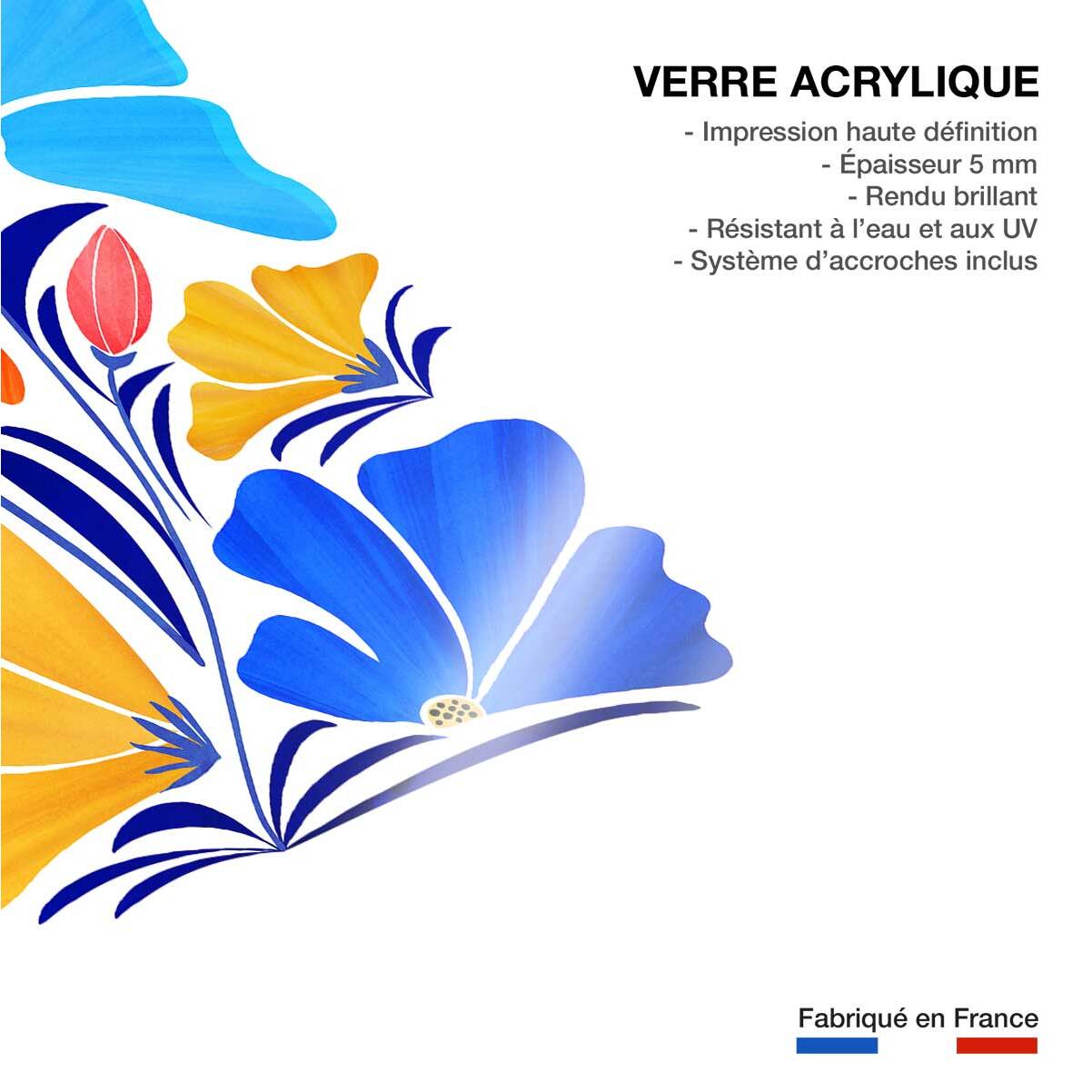 Tableau fleurs amie des fleurs  Tableau plexiglas