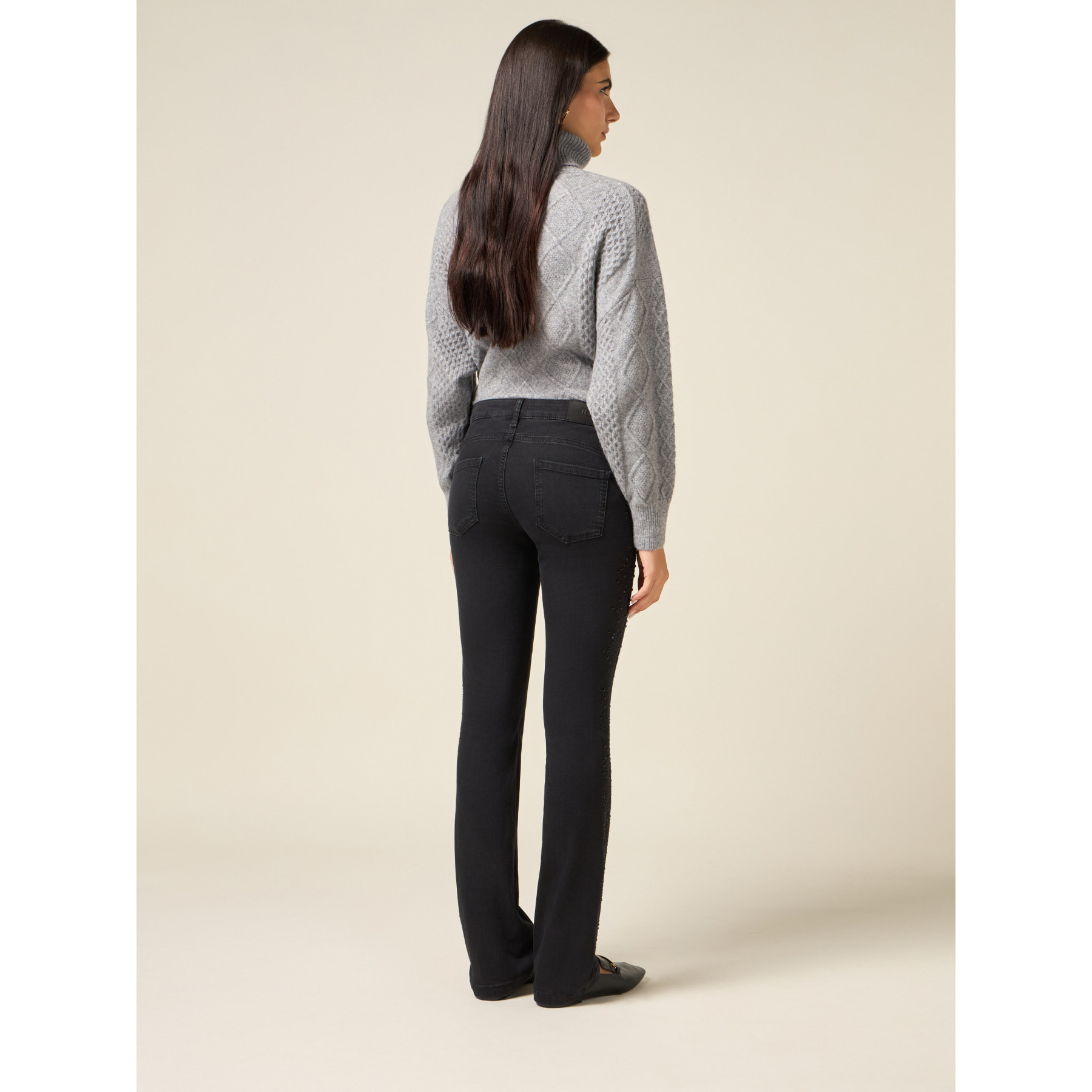 Oltre - Jeans negros con cristales - Negro