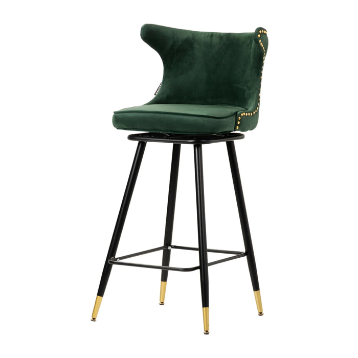 Taburete Bar Velvet Verde Clinton 46x53x105 Cm