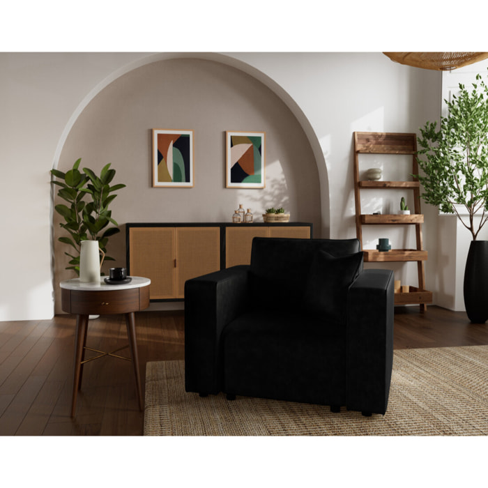 Topaze - fauteuil en simili - Noir