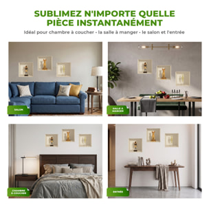 Stickers muraux 3D | Sticker Mural Autocollant effet 3D Egypte statues et chiens - Stickers adhésifs 3D Chambre Salon Trompe l'oeil