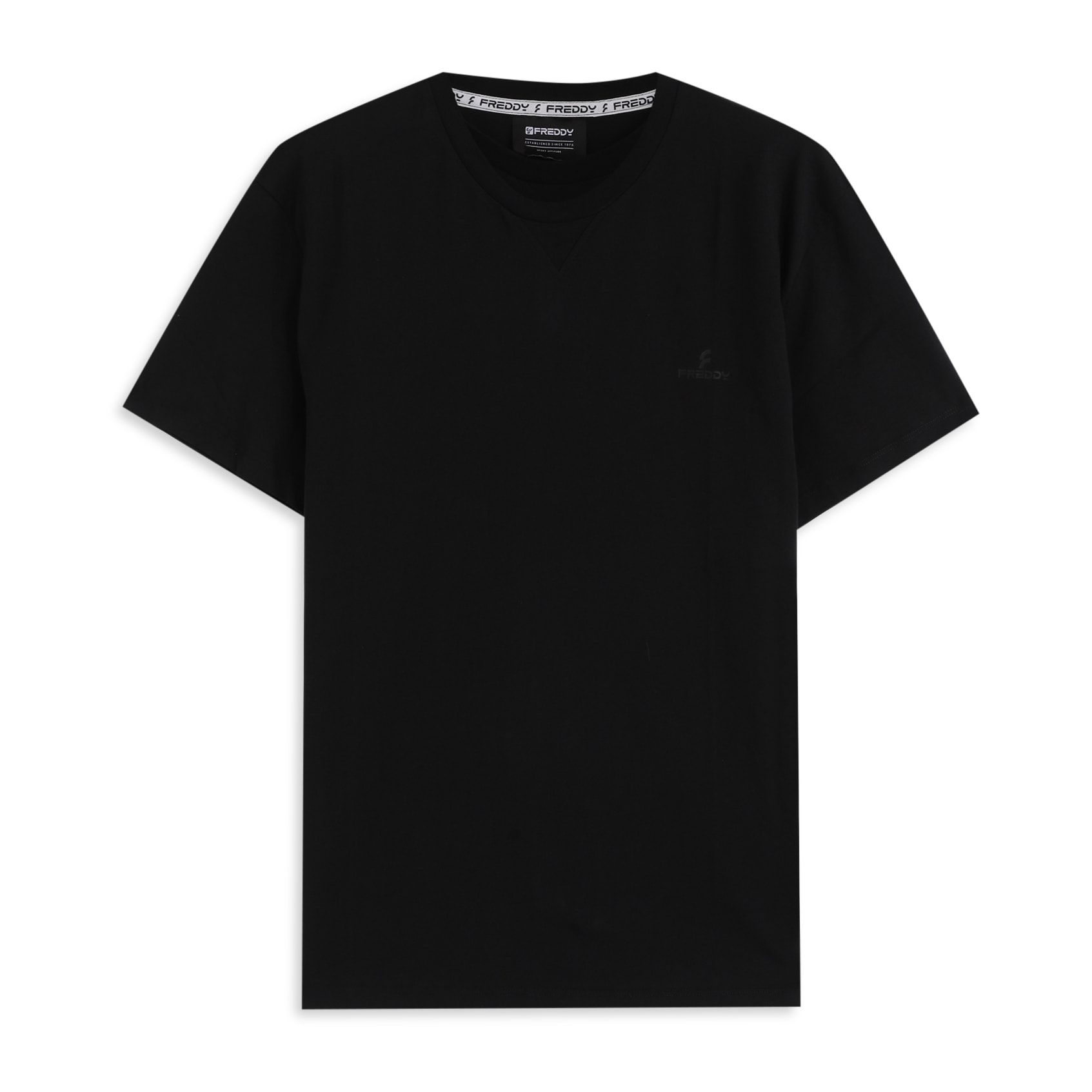 T-shirt Regular con Scollo girocollo e logo in tono colore