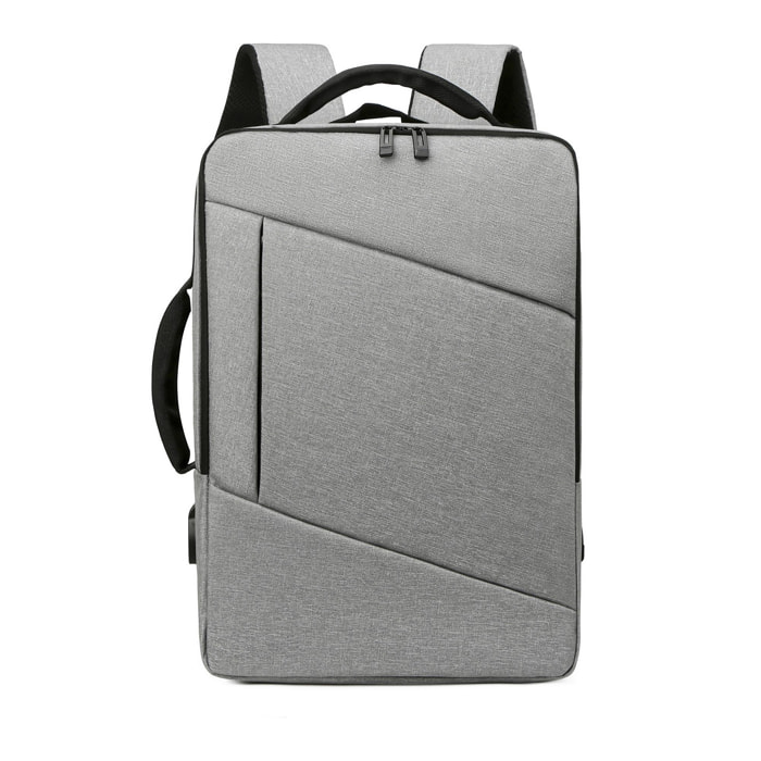 DAM Mochila para Laptop con interfaz de carga USB. 30x13x42 Cm. Color: Gris