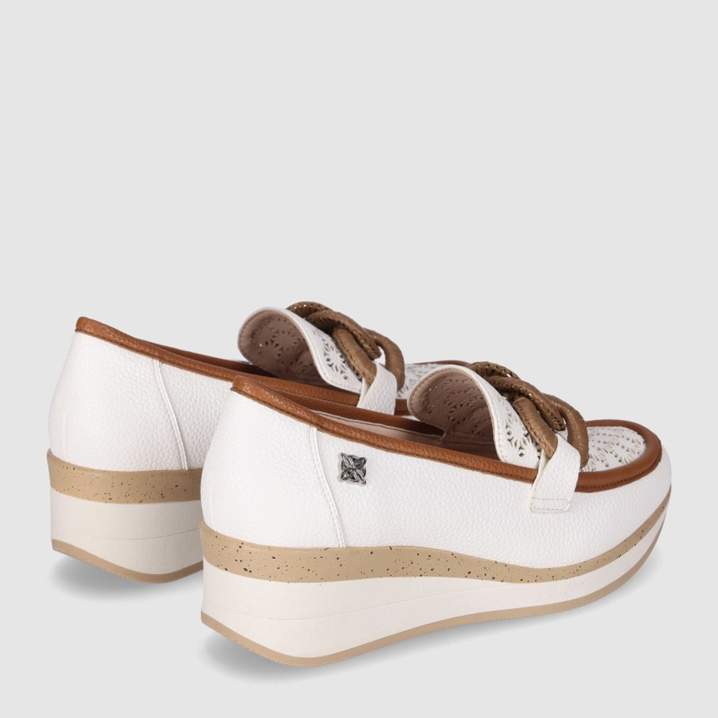 Zapatos de Piel - Blanco - Tacón: 4 cm
