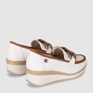 Zapatos de Piel - Blanco - Tacón: 4 cm
