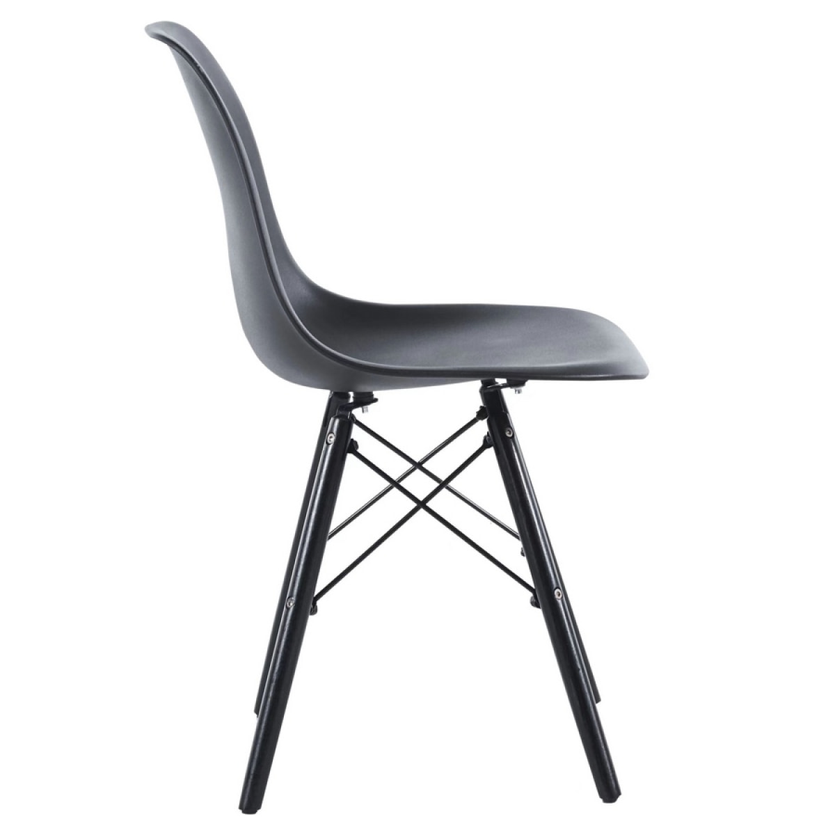 Set 4 sedie scandinave nere con gambe legno - Ester