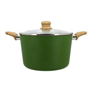 Faitout 24cm avec revêtement céramique vert - tous feux COLORAMA
