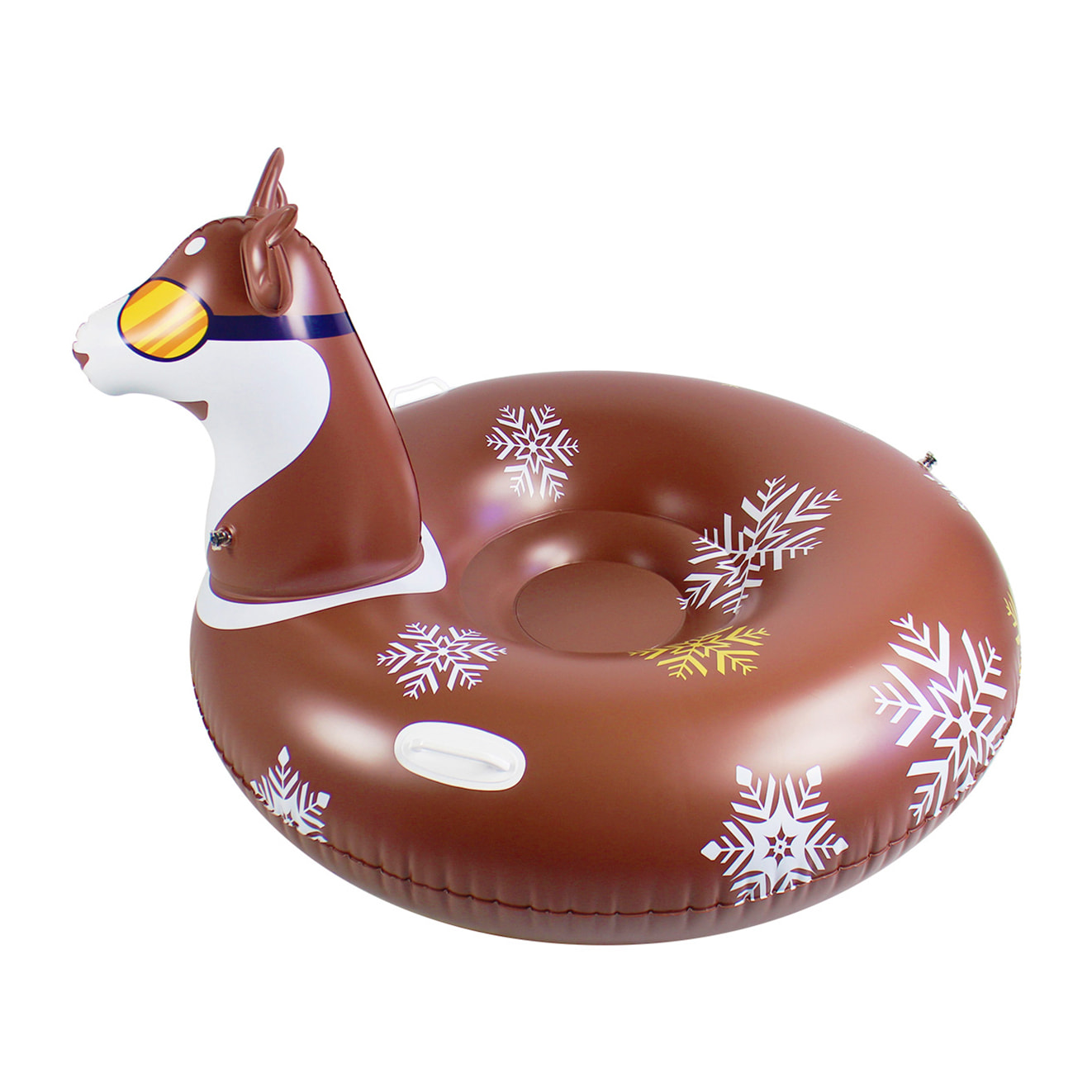 DAM Colchoneta híbrida forma de Ciervo, para nieve y agua. Con asas. 117x87cm. 117x117x87 Cm. Color: Marrón