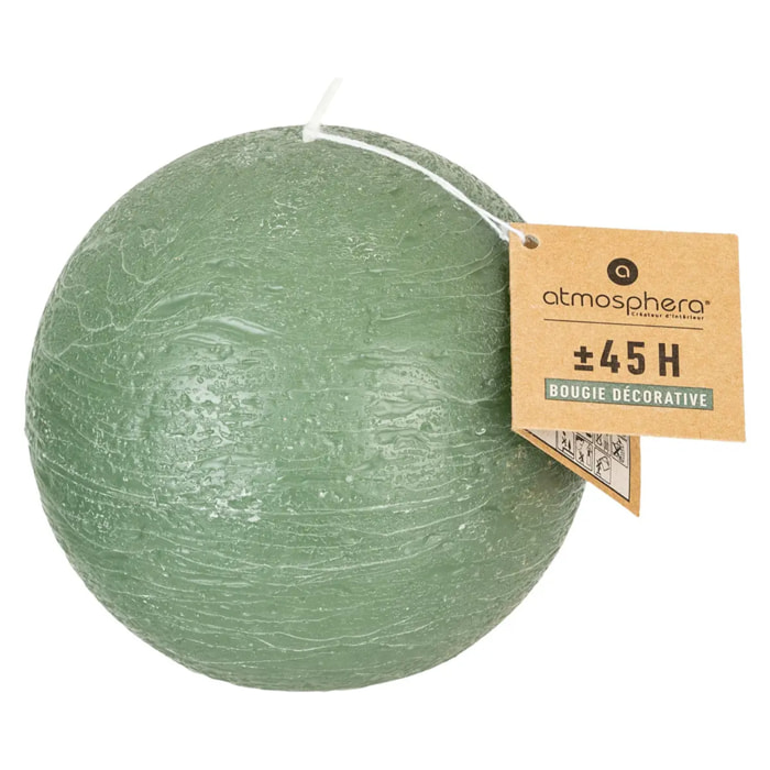 Bougie boule rustique - vert eucalyptus - 445g