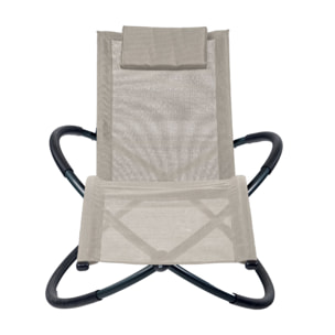 Transat de jardin en acier - pliable - écru - ELYPSE