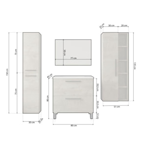 Pack de baño con lavabo cerámico y columnas Sense Max Roble Alaska