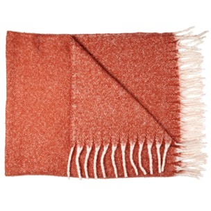 Plaid - HOME DECO FACTORY - Terracotta A Franges - Orange