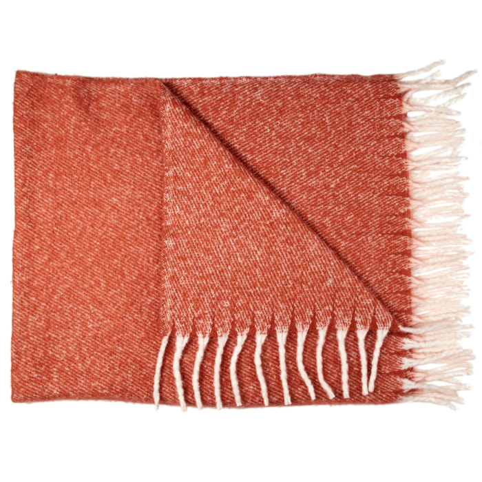 Plaid - HOME DECO FACTORY - Terracotta A Franges - Orange