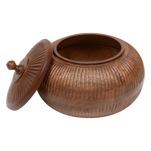 Boîte déco Nolane ronde 19x19cm marron